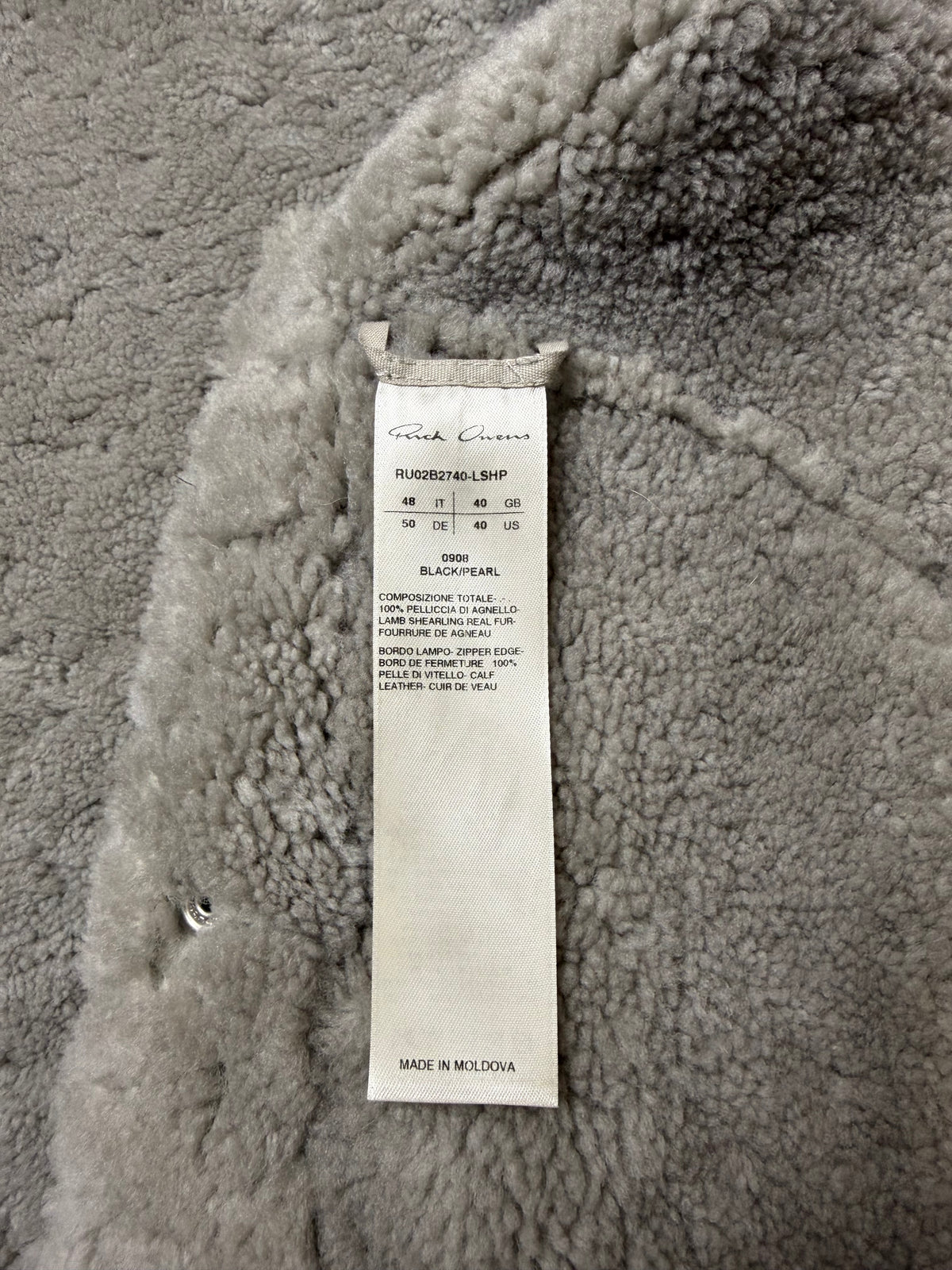 RickOwens sheepskin vest ラムスキン べストUS40