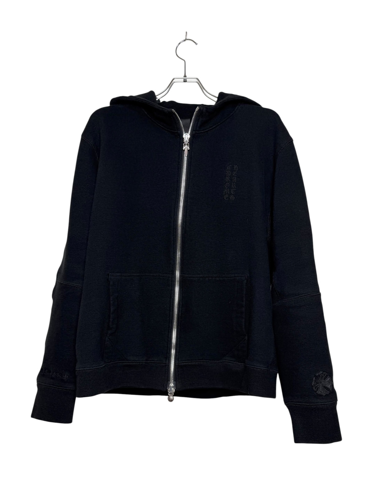 ChromeHearts Y NOT CHプラスレザーパッチ ZIPパーカー ブラック