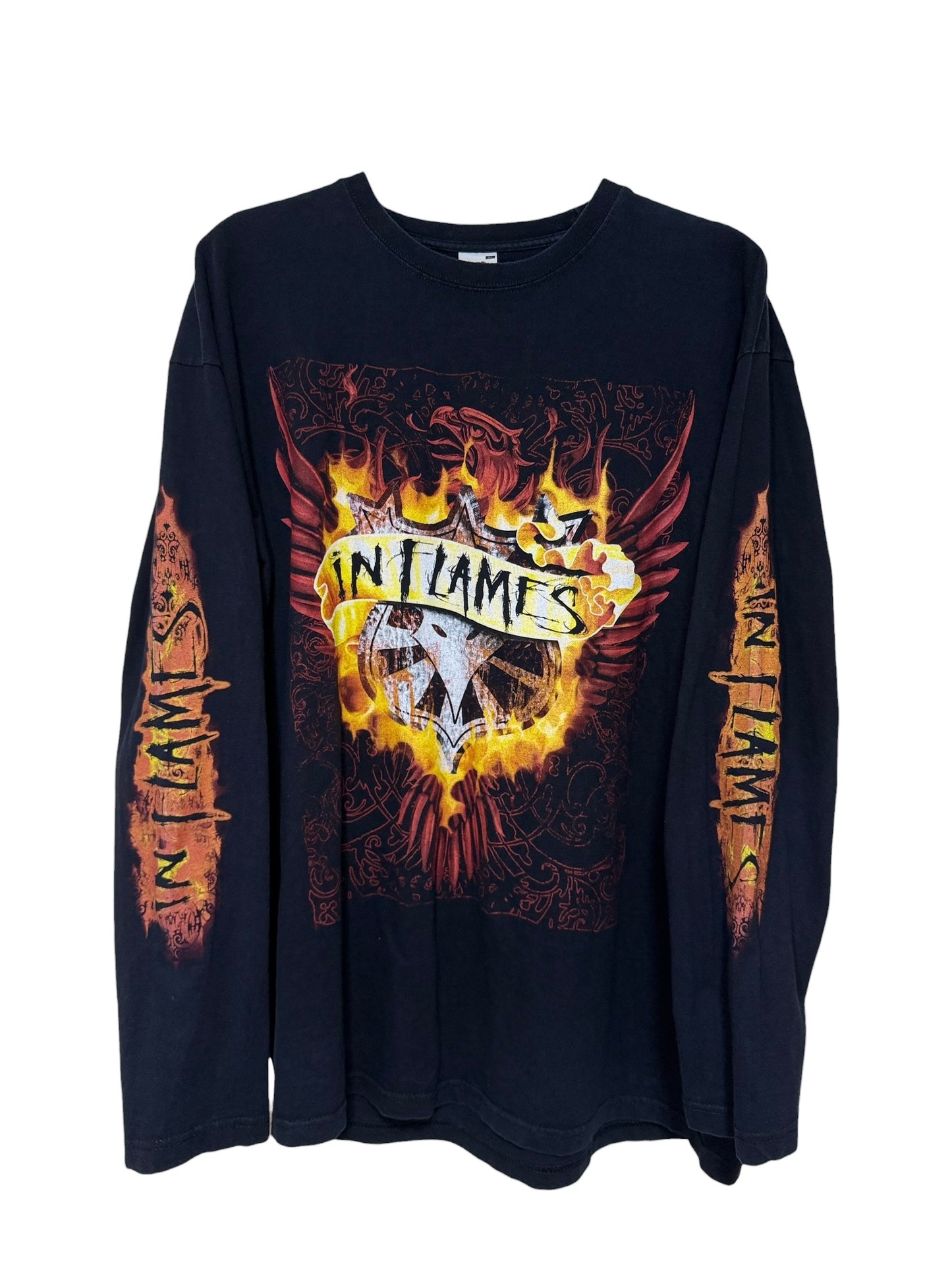 InFlames 인 플레임스 2000 Tour Clayman 롱티 밴드 티셔츠 XL