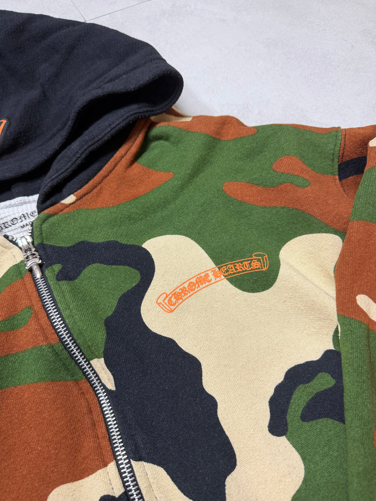 ChromeHearts MattyBoy PPO Caution Zip-up Hoodie マッティーボーイ ジップアップフーディー 迷彩柄 XL